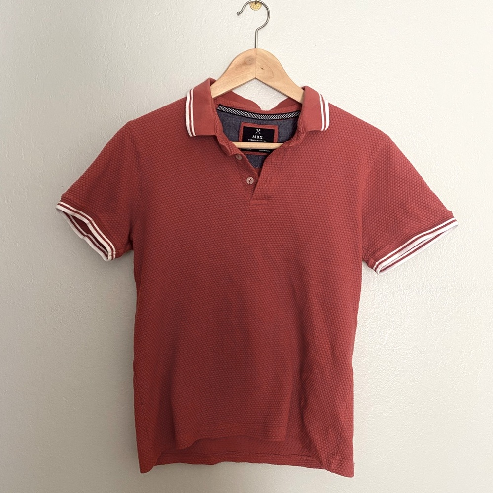 MBX Textured Polo Shirt - Dusty Red